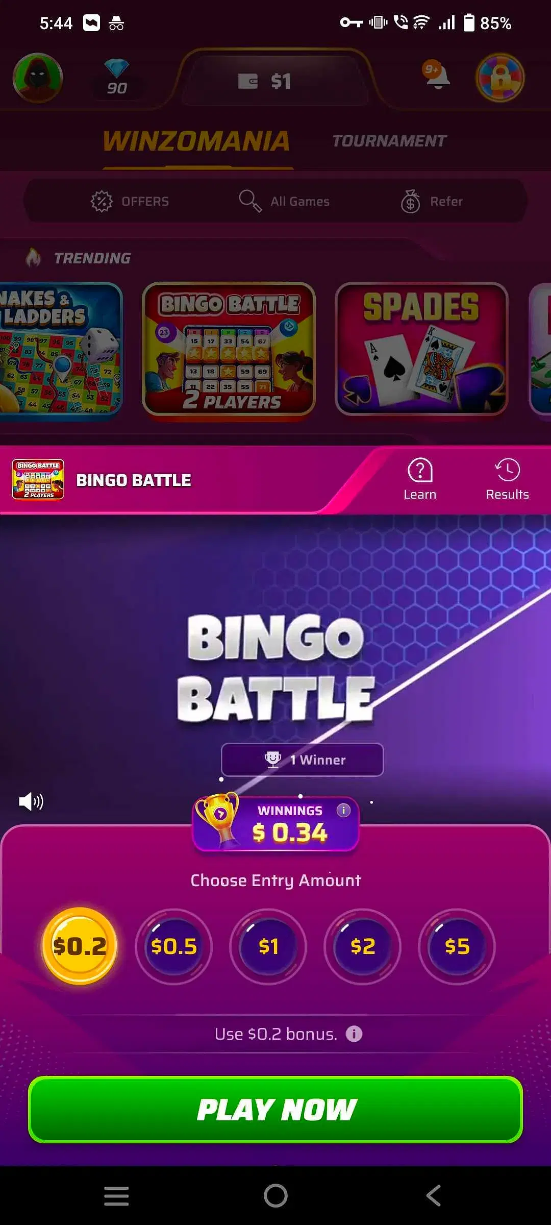 winzo bingo battle 2