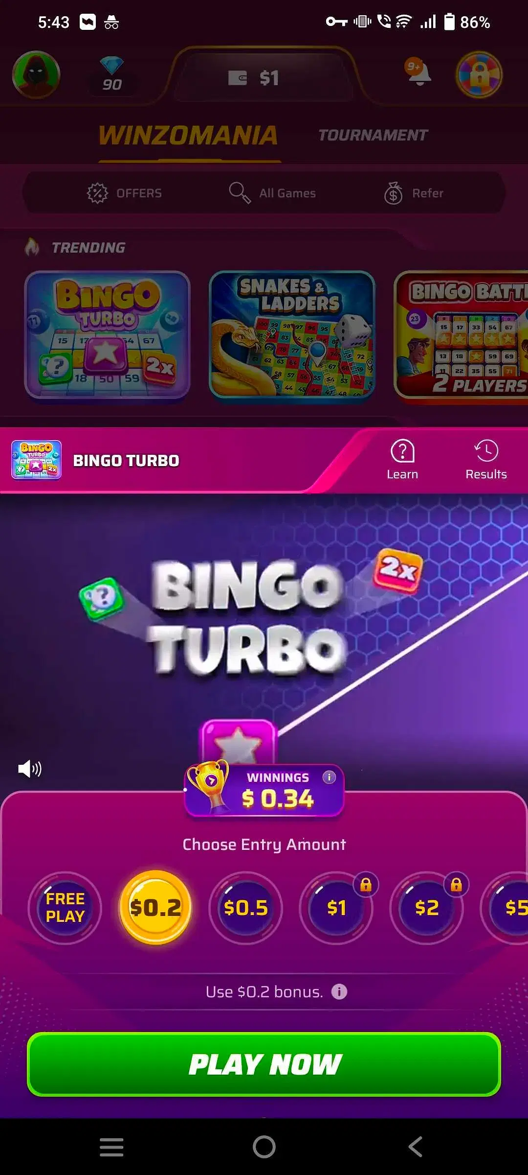 winzo bingo turbo 2